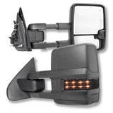 2014-2018 New Style Chevy/GMC Tow Mirrors - Black or Chrome - Power/Heat/Signal/Cargo Lamps