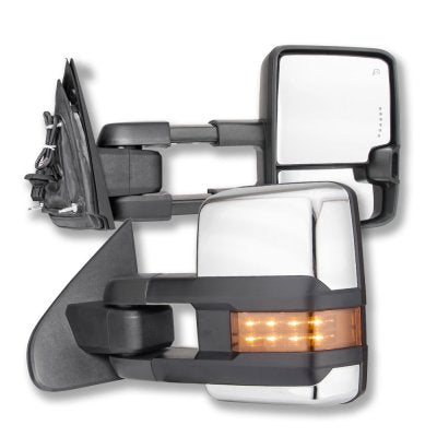 2014-2018 New Style Chevy/GMC Tow Mirrors - Black or Chrome - Power/Heat/Signal/Cargo Lamps