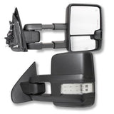 2007-2013 New Style Chevy/GMC Tow Mirrors - Black or Chrome - Power/Heat/Signal/Cargo Lamps